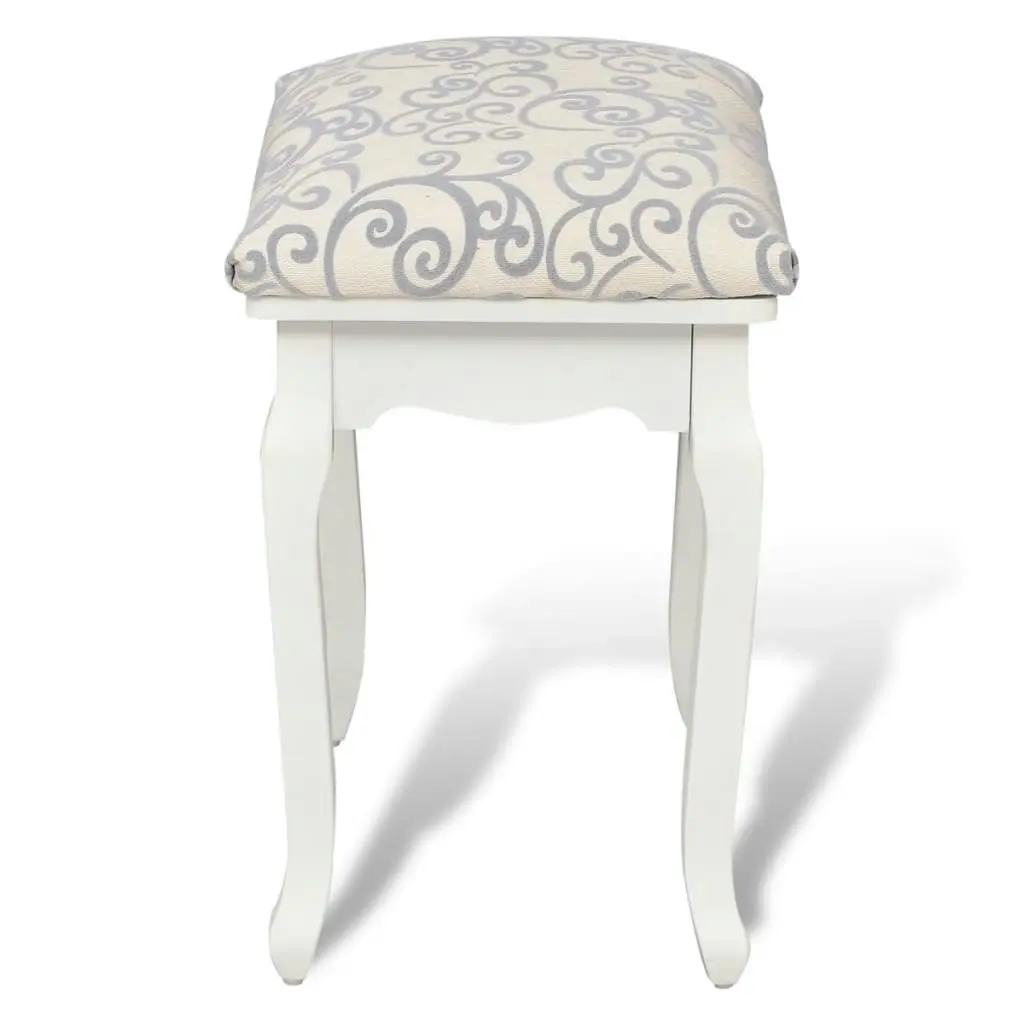 Dressing Stool Warm White Fabric 240316