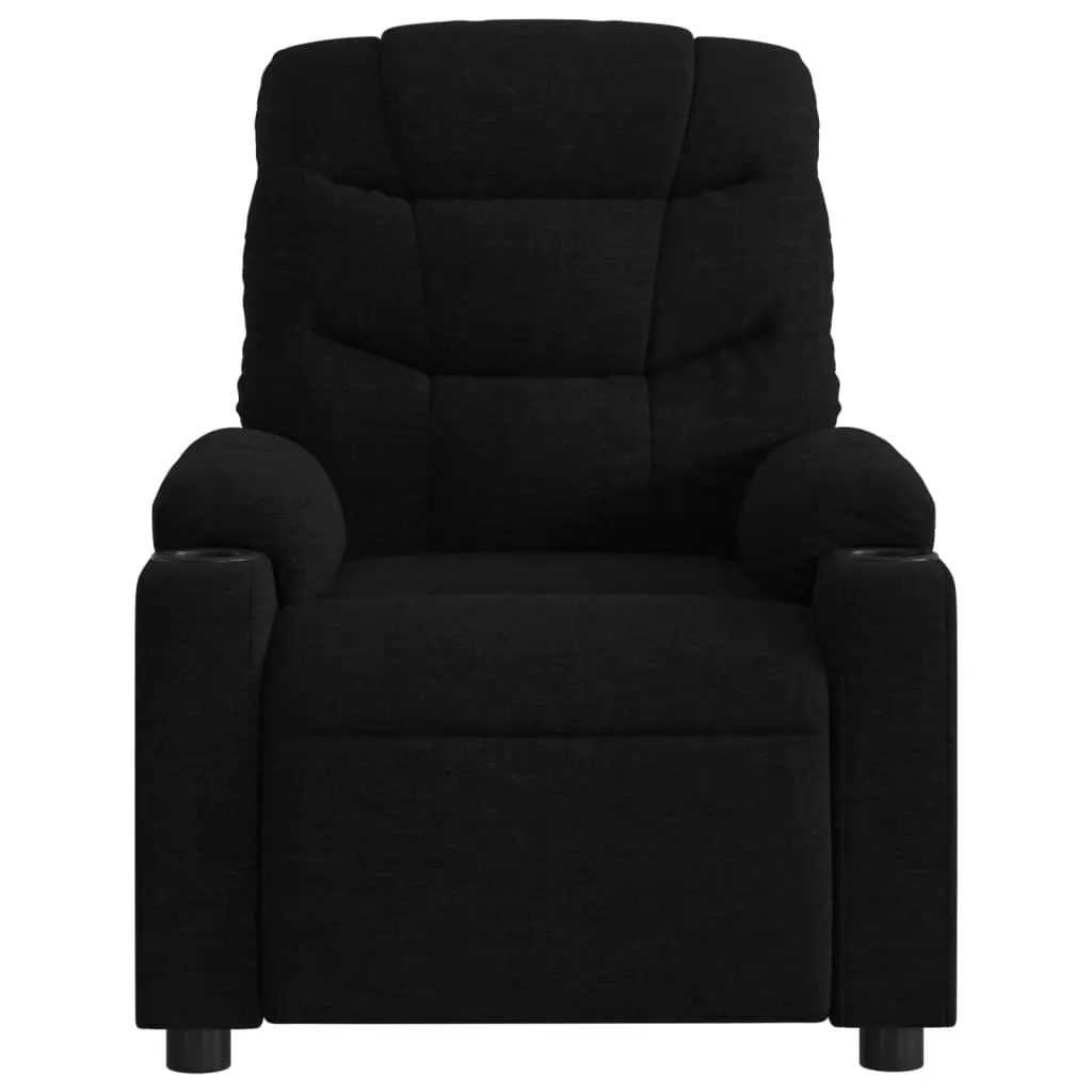 Electric Massage Recliner Chair Black Fabric 3206856