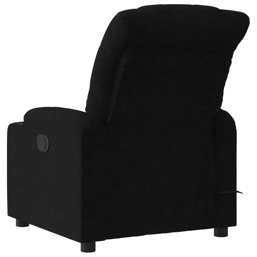 Electric Massage Recliner Chair Black Fabric 3206856