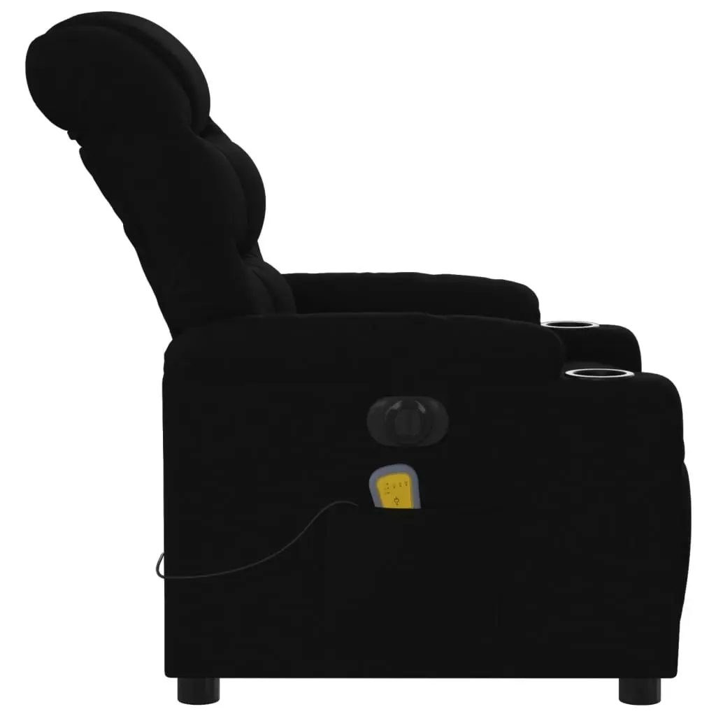 Electric Massage Recliner Chair Black Fabric 3206856