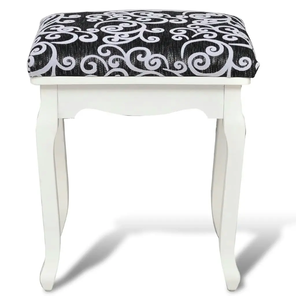 Dressing Stool Black Fabric 240317