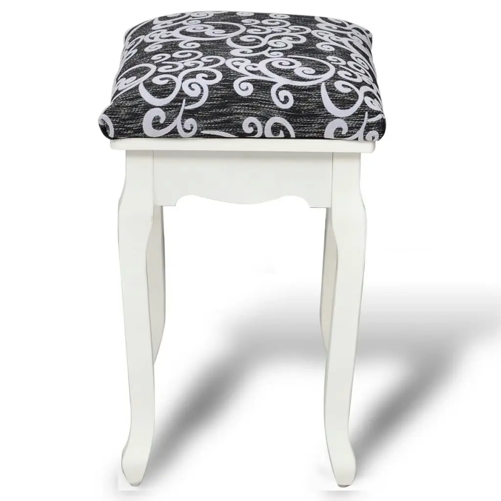 Dressing Stool Black Fabric 240317