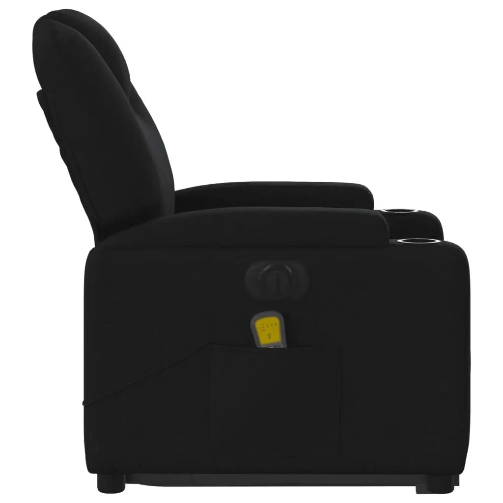 Electric Stand up Massage Recliner Chair Black Fabric 3205538