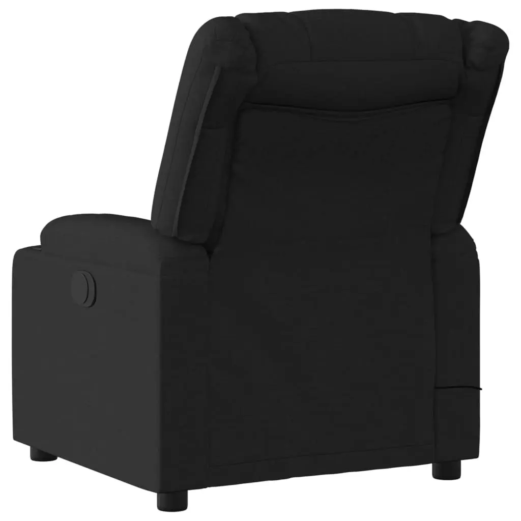 Electric Massage Recliner Chair Black Fabric 3206840