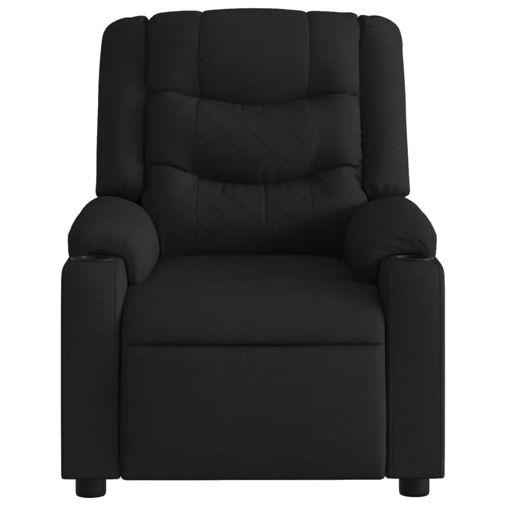 Electric Massage Recliner Chair Black Fabric 3206840