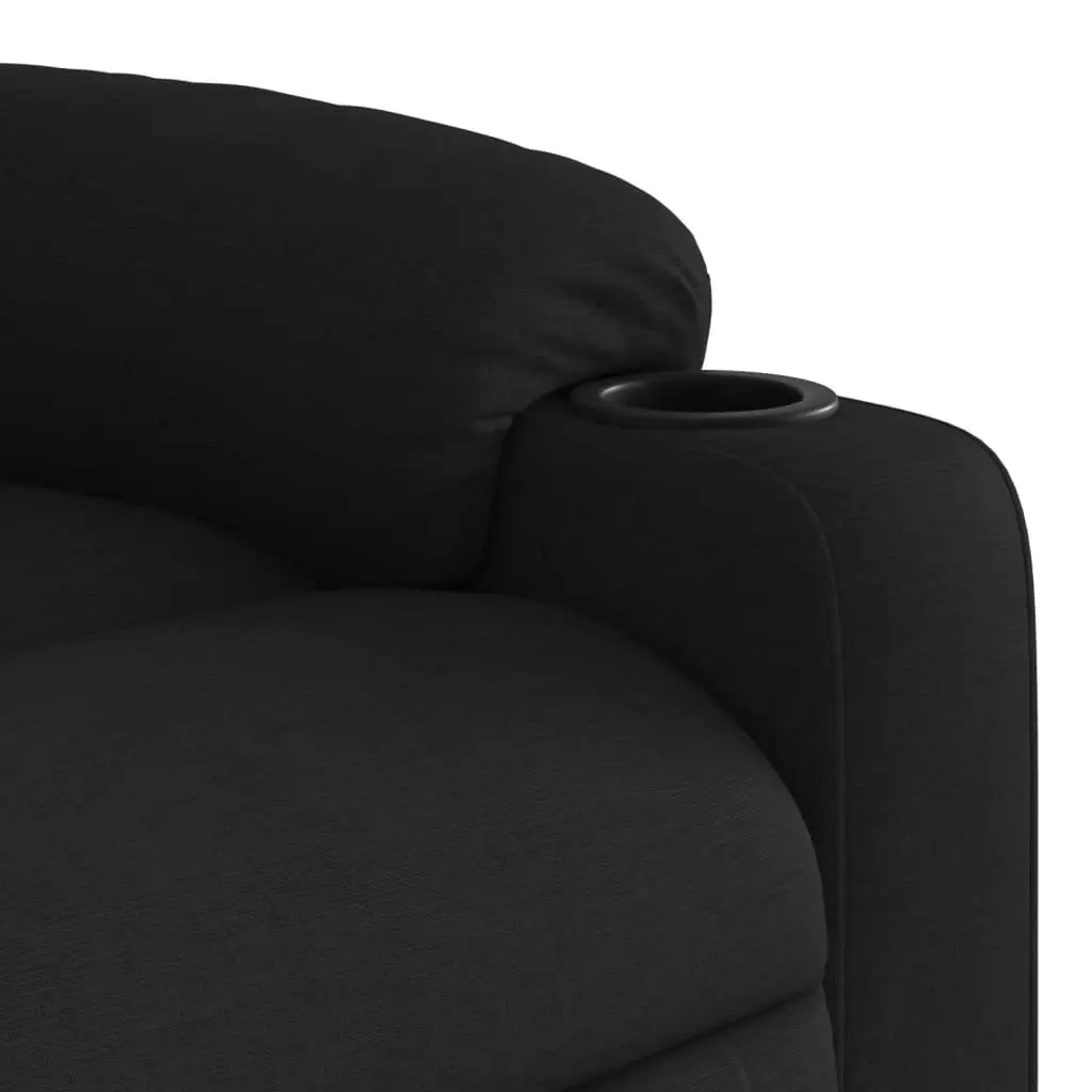 Electric Massage Recliner Chair Black Fabric 3206840