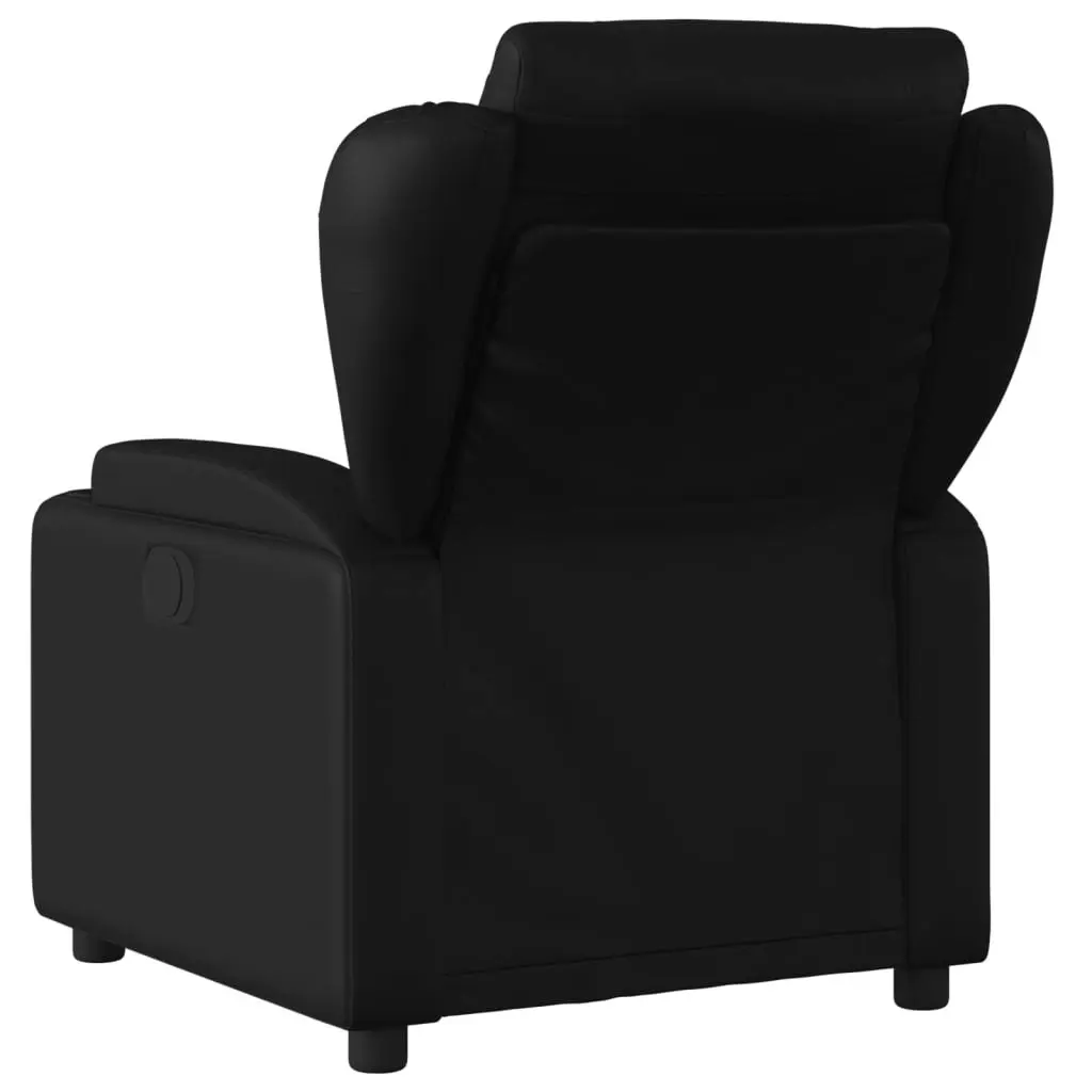 Electric Massage Recliner Chair Black Faux Leather 3205599