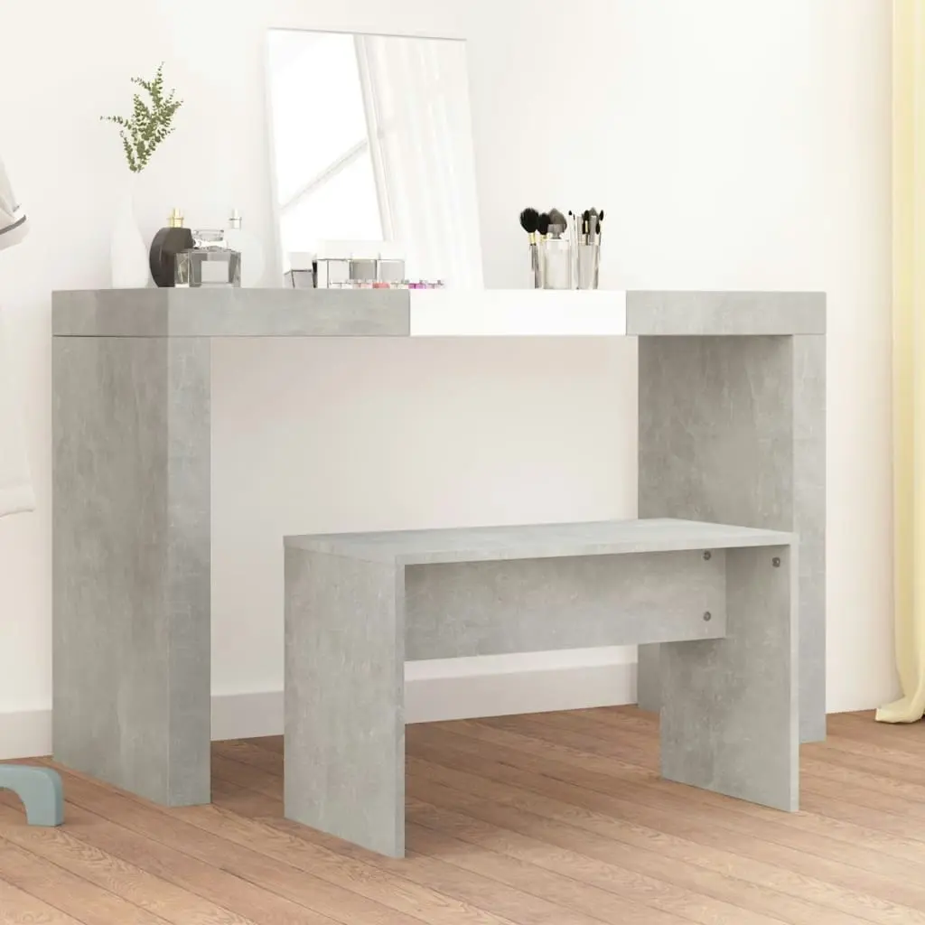 Dressing Stool Concrete Grey 70x35x45 cm Engineered Wood 802817