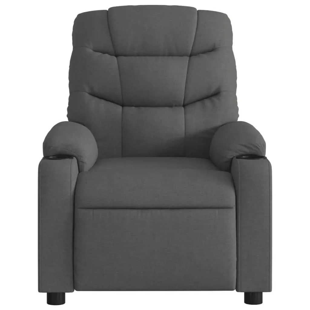 Electric Massage Recliner Chair Dark Grey Fabric 3206855