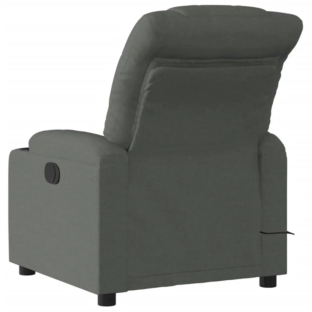 Electric Massage Recliner Chair Dark Grey Fabric 3206855