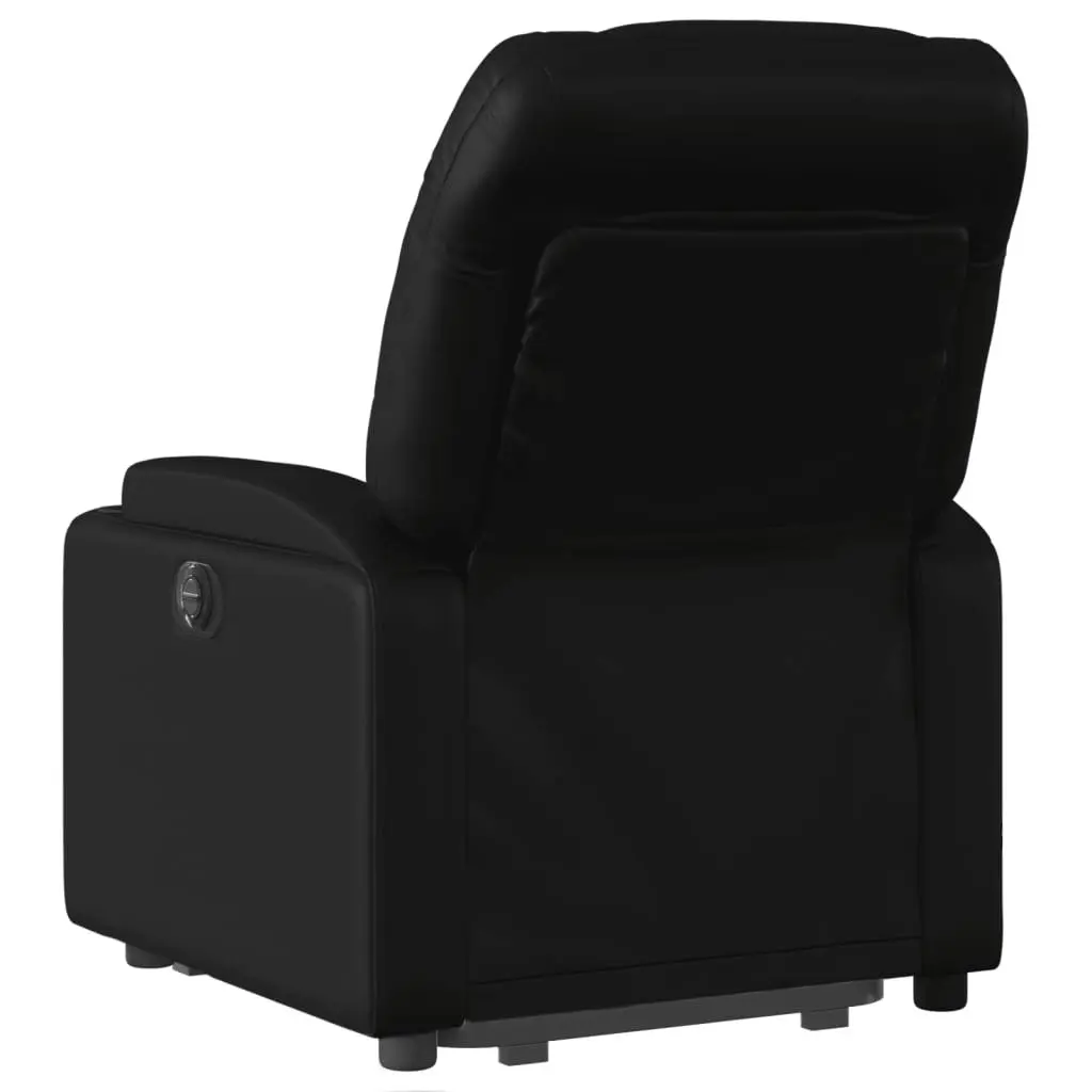 Electric Stand up Massage Recliner Chair Black Faux Leather 3205661