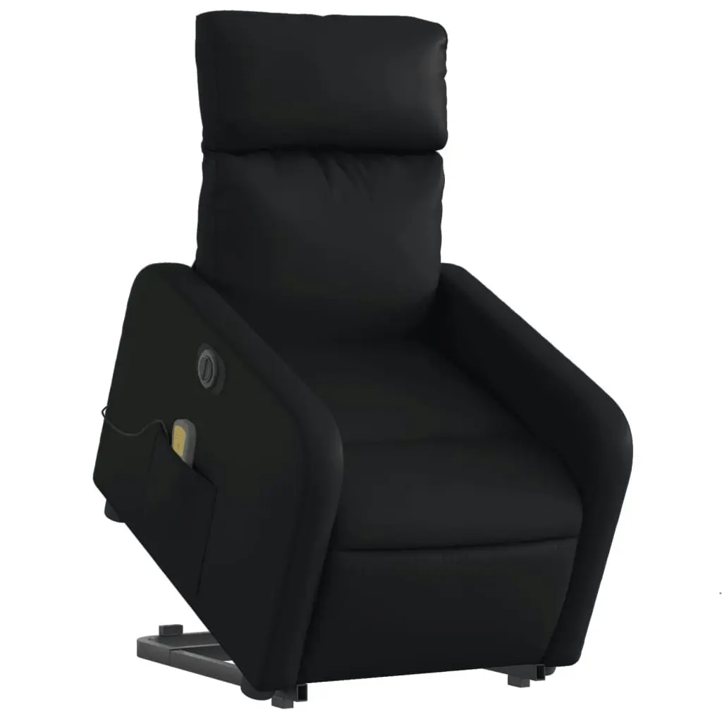 Electric Stand up Massage Recliner Chair Black Faux Leather 3206878