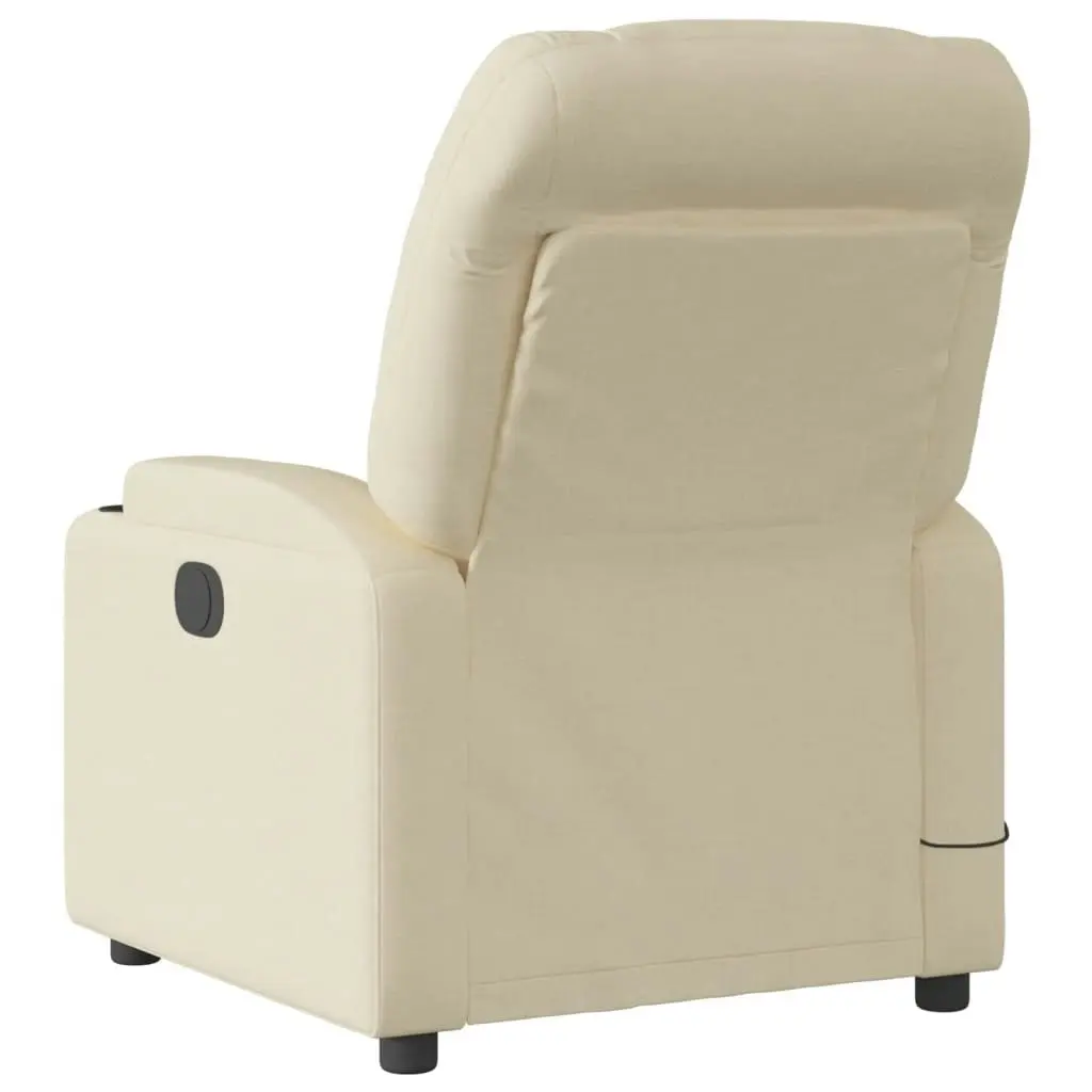 Electric Massage Recliner Chair Cream Fabric 3205623