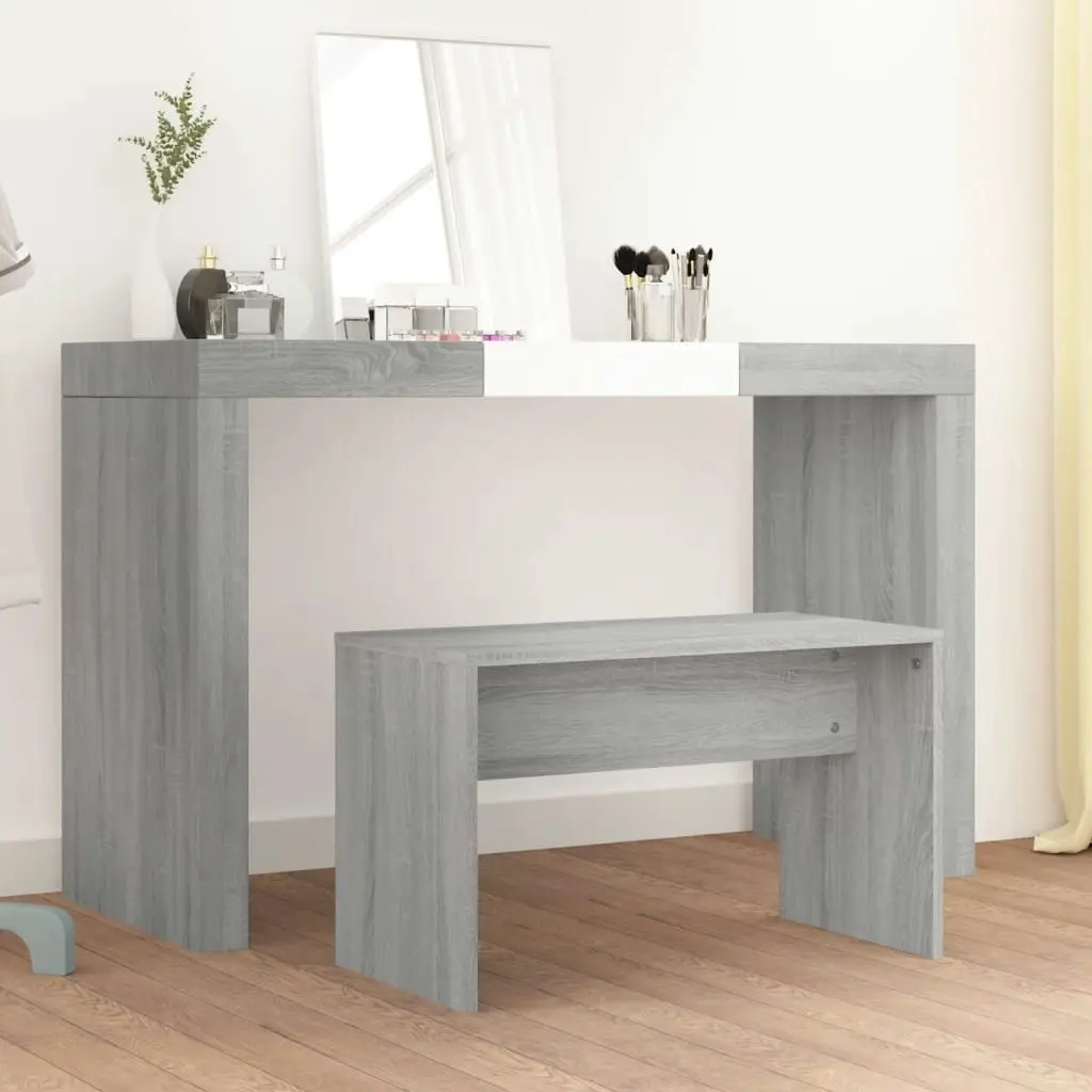 Dressing Stool Grey Sonoma 70x35x45 cm Engineered Wood 820524