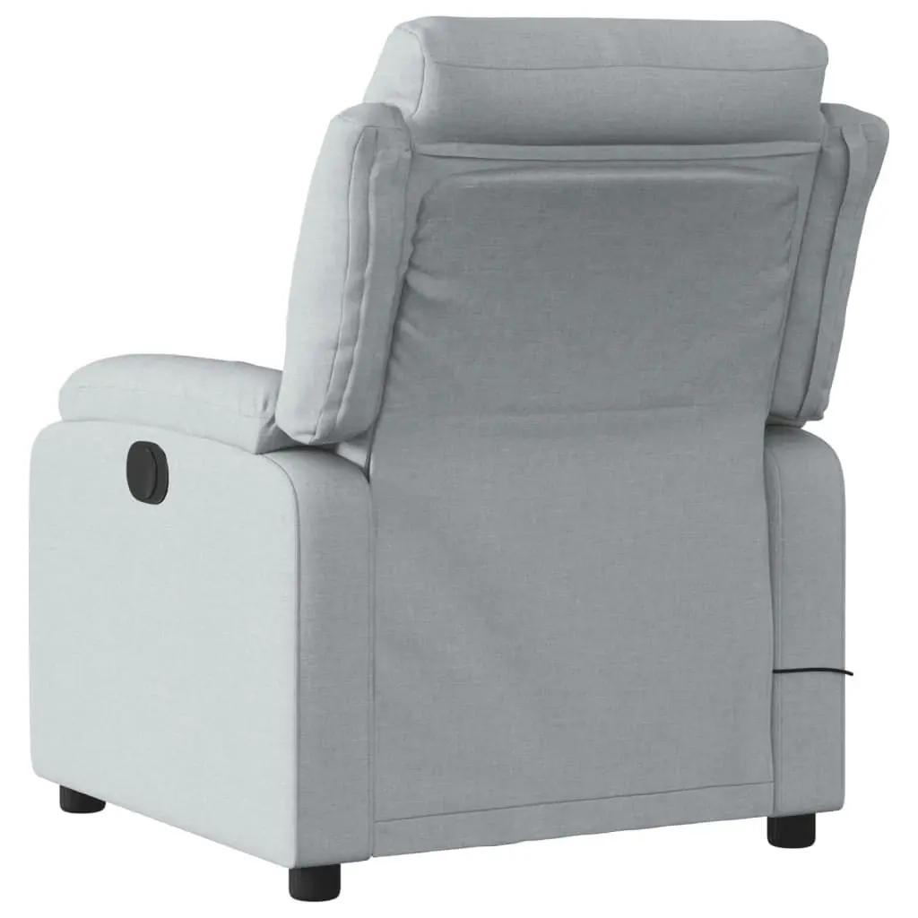 Electric Massage Recliner Chair Light Grey Fabric 3205729