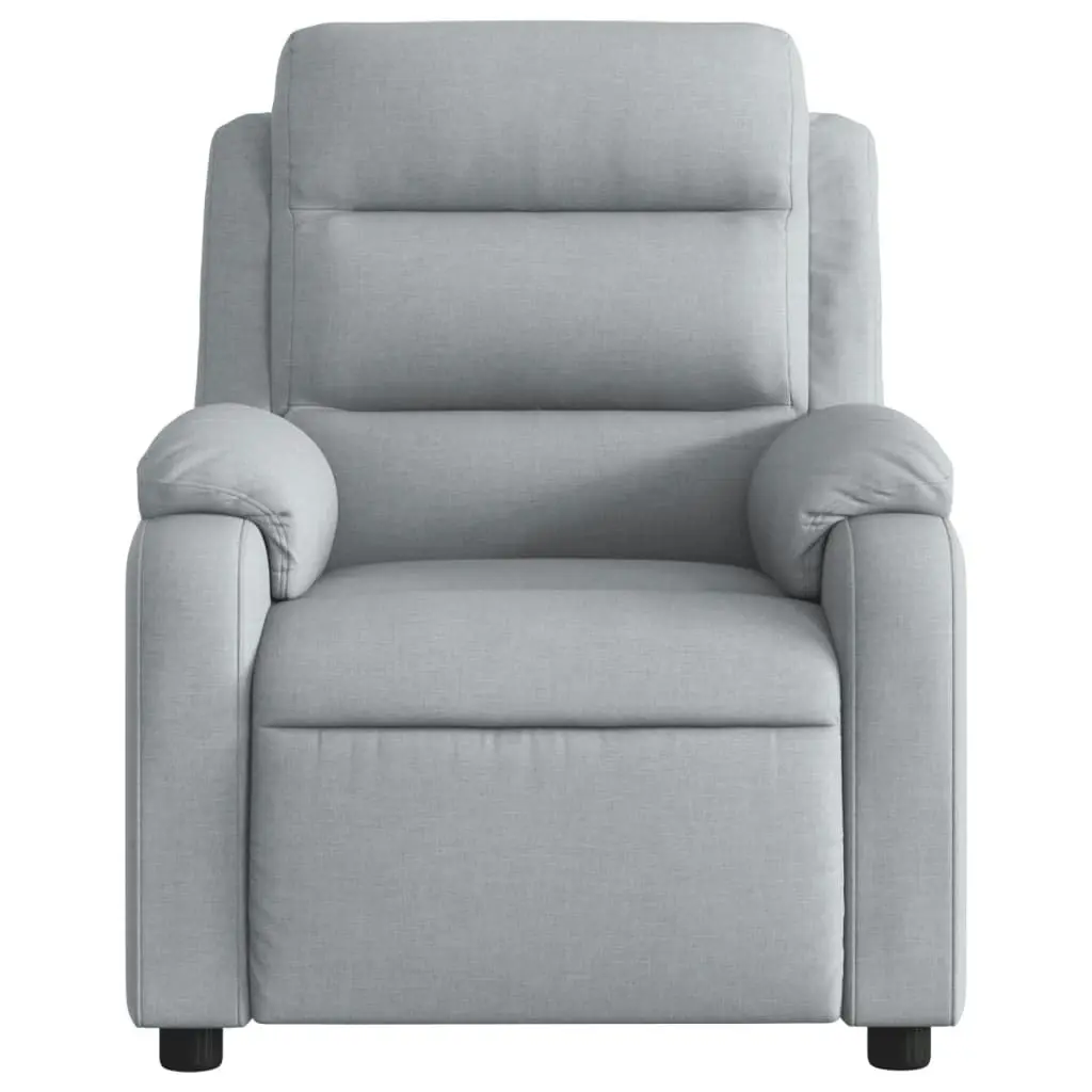 Electric Massage Recliner Chair Light Grey Fabric 3205729