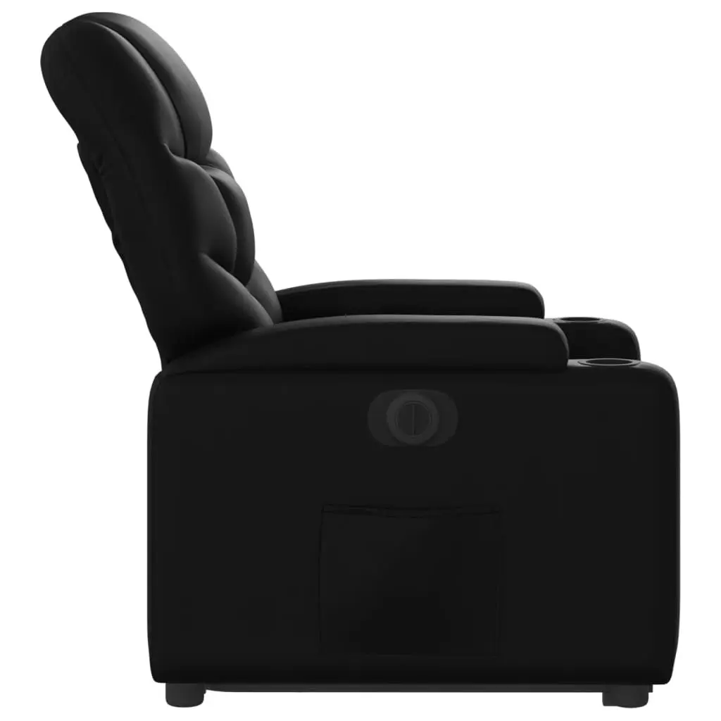 Electric Stand up Recliner Chair Black Faux Leather 3205658