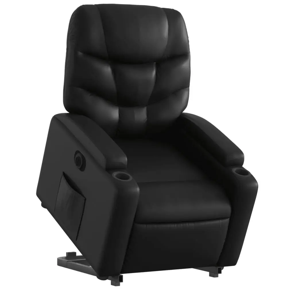 Electric Stand up Recliner Chair Black Faux Leather 3205658