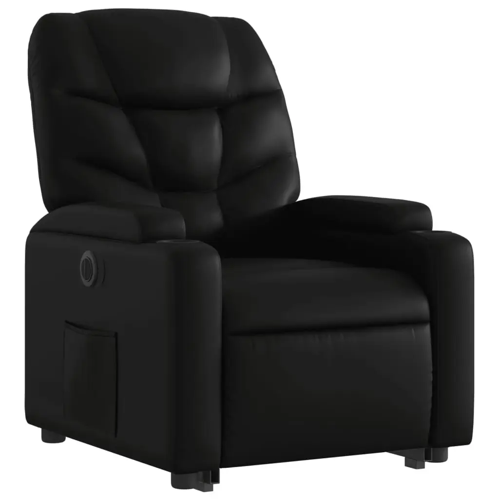 Electric Stand up Recliner Chair Black Faux Leather 3205658