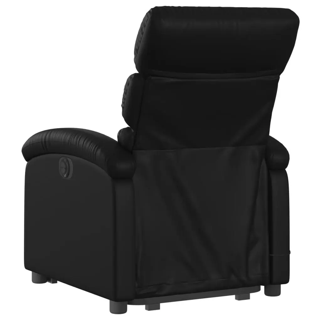 Electric Stand up Massage Recliner Chair Black Faux Leather 3205379