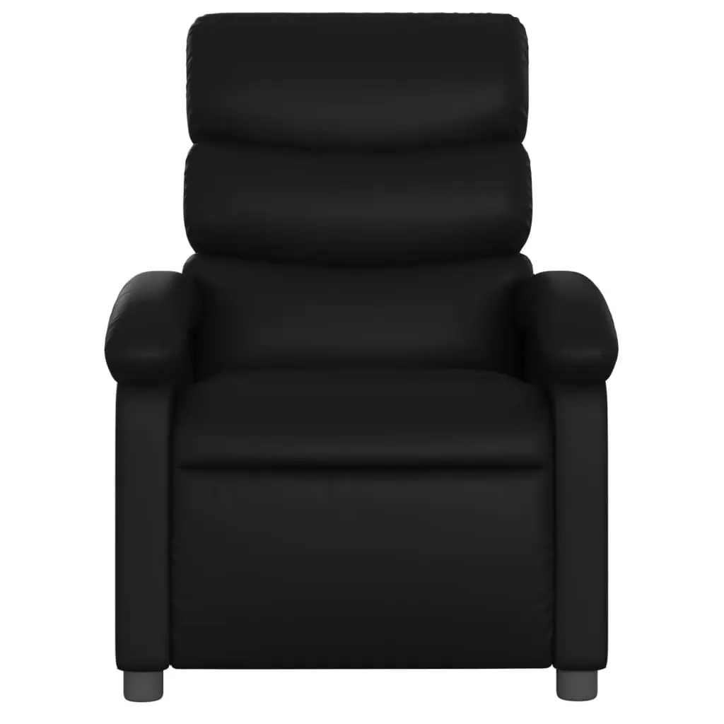 Electric Massage Recliner Chair Black Faux Leather 3205377