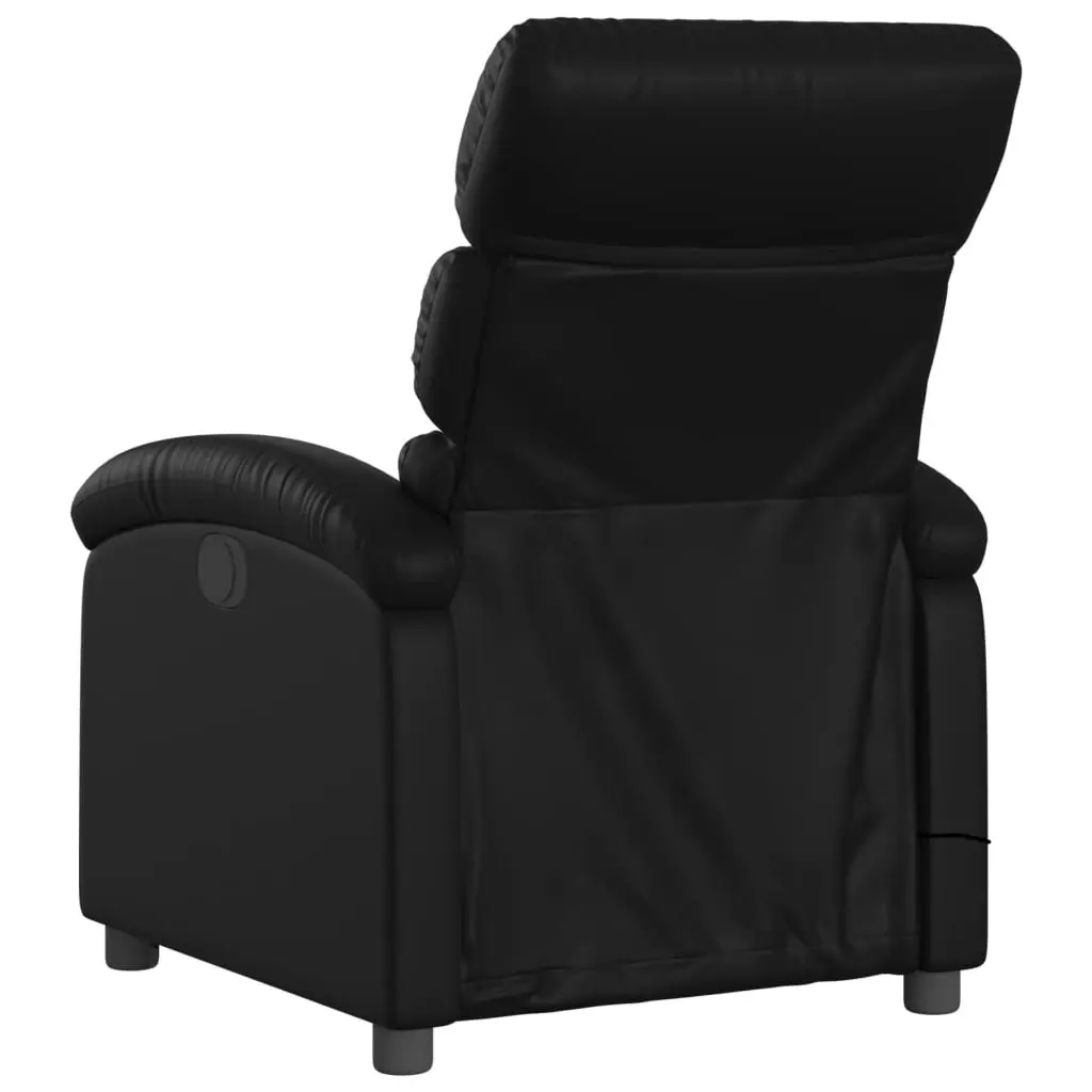 Electric Massage Recliner Chair Black Faux Leather 3205377