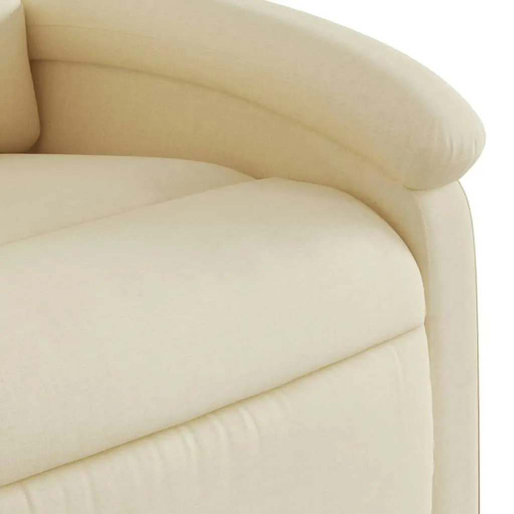 Electric Stand up Massage Recliner Chair Cream Fabric 3205443