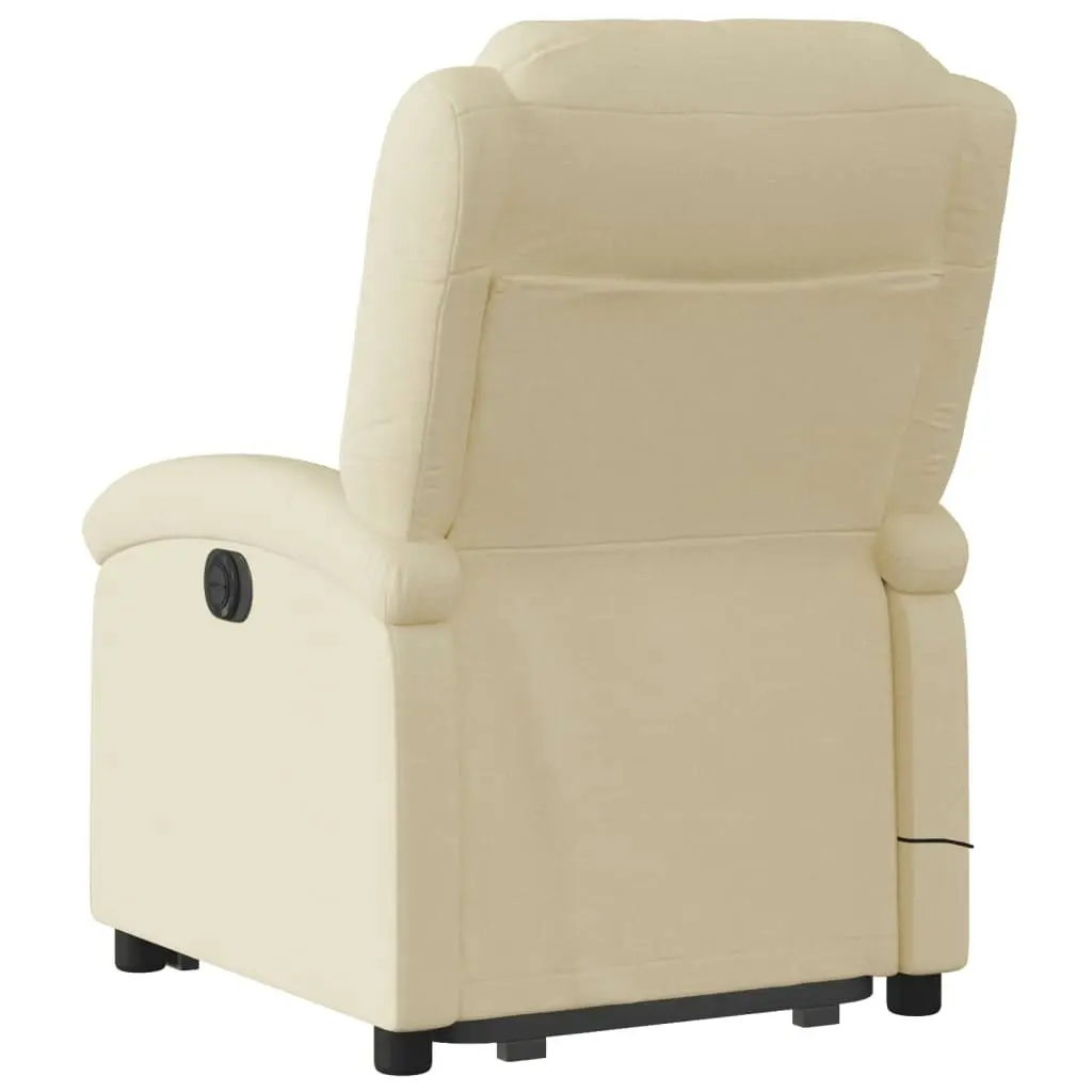 Electric Stand up Massage Recliner Chair Cream Fabric 3205443