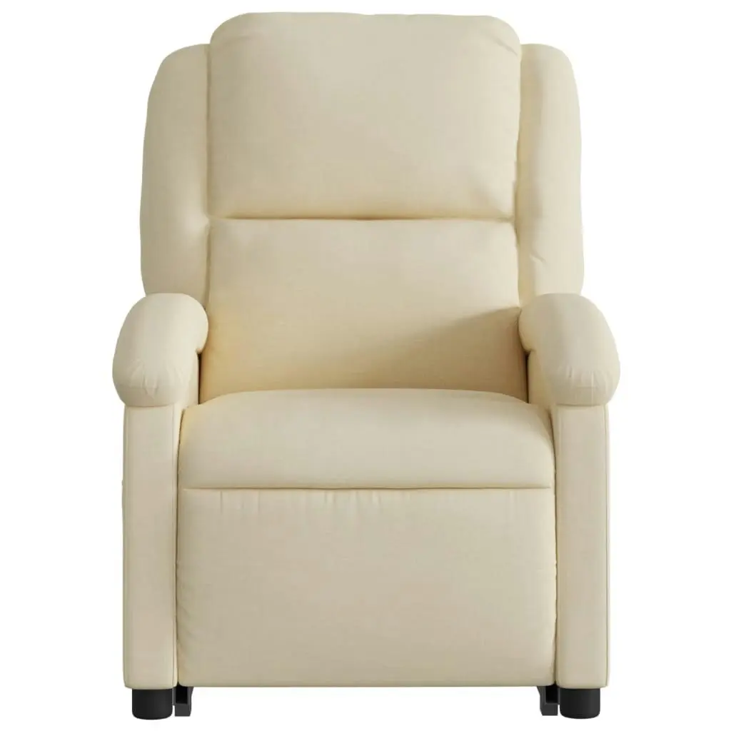 Electric Stand up Massage Recliner Chair Cream Fabric 3205443