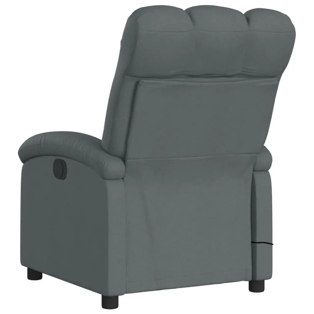 Electric Massage Recliner Chair Dark Grey Fabric 3205393