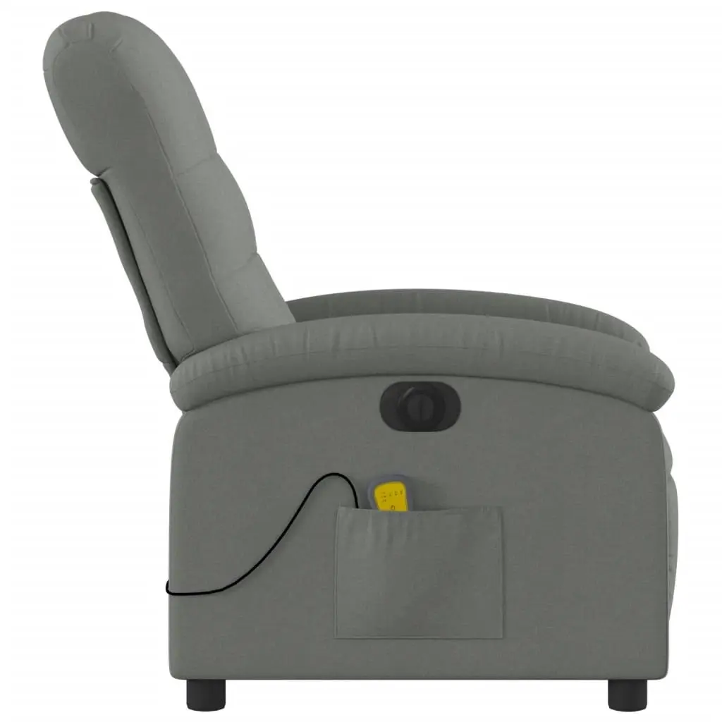 Electric Massage Recliner Chair Dark Grey Fabric 3205393