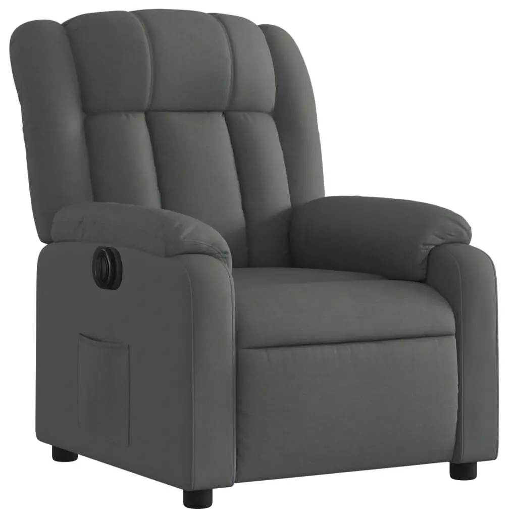 Electric Recliner Chair Dark Grey Fabric 3205781