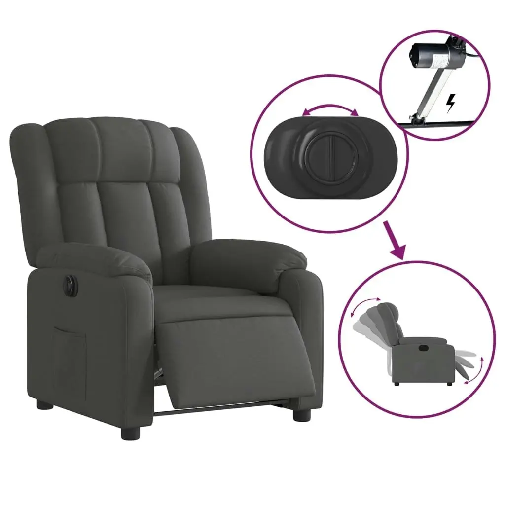 Electric Recliner Chair Dark Grey Fabric 3205781