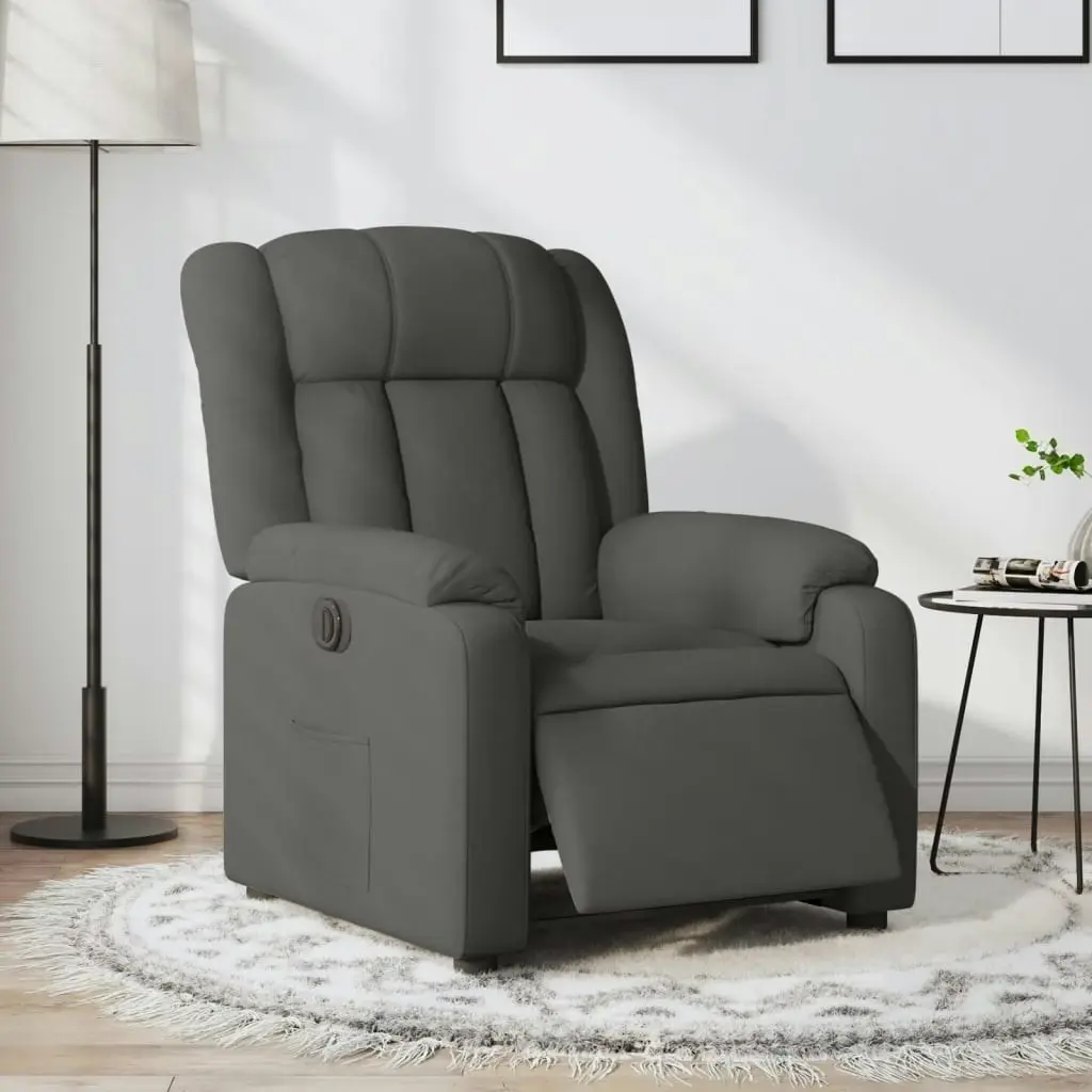 Electric Recliner Chair Dark Grey Fabric 3205781