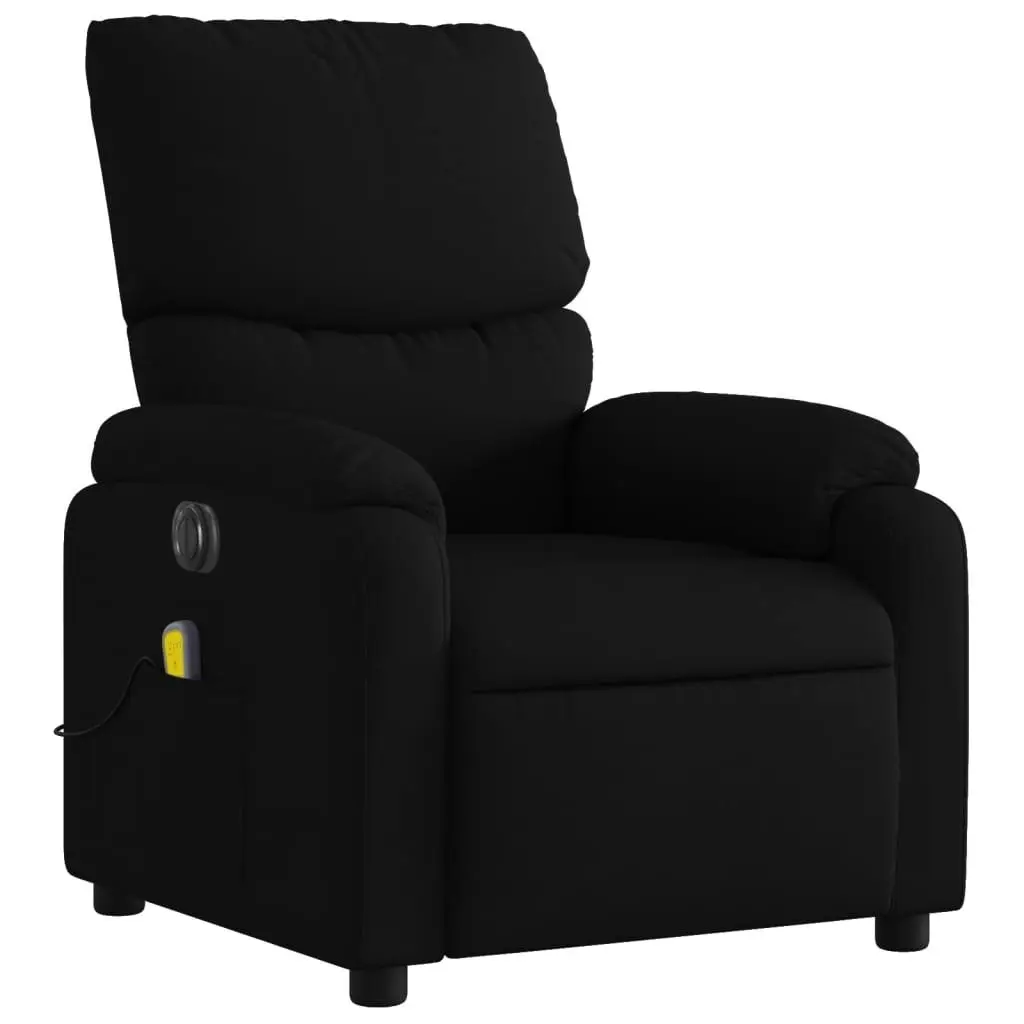 Electric Massage Recliner Chair Black Fabric 3205694