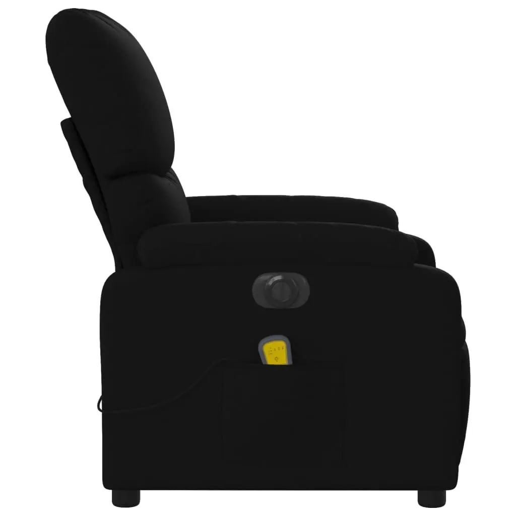 Electric Massage Recliner Chair Black Fabric 3205694