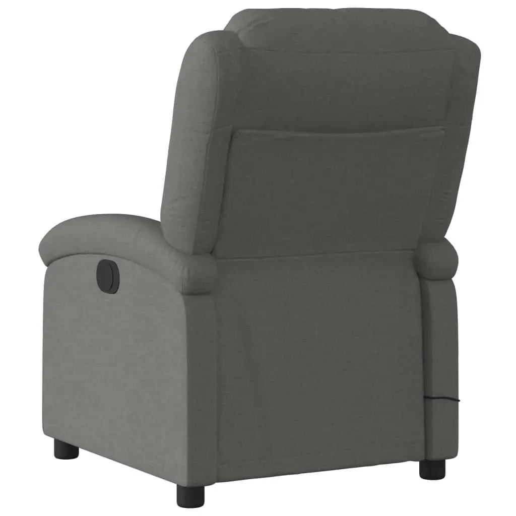 Electric Massage Recliner Chair Dark Grey Fabric 3205425