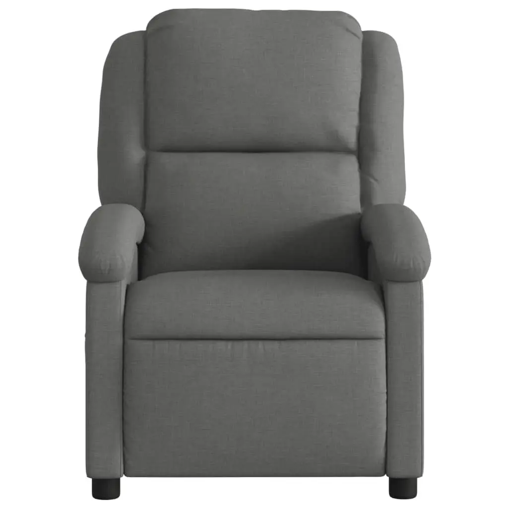 Electric Massage Recliner Chair Dark Grey Fabric 3205425