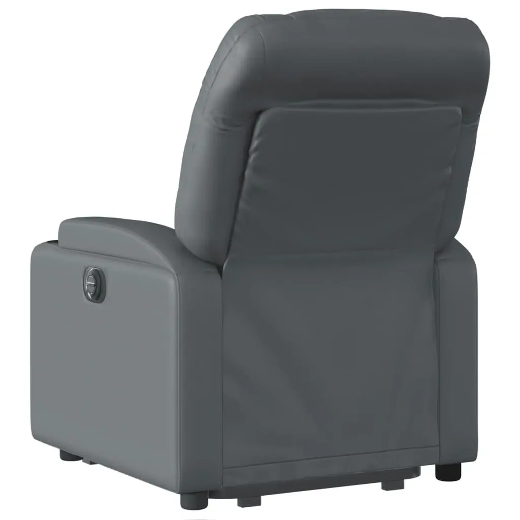 Electric Stand up Massage Recliner Chair Grey Faux Leather 3205663