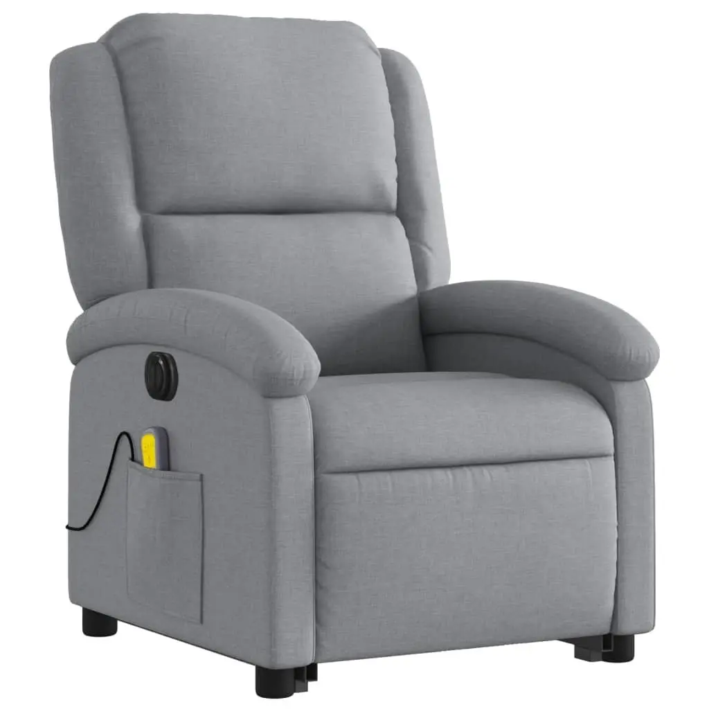 Electric Stand up Massage Recliner Chair Light Grey Fabric 3205440