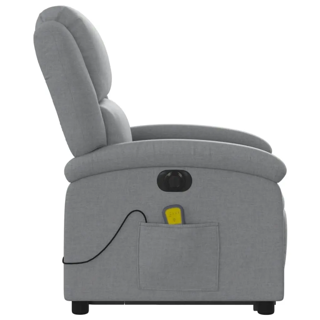 Electric Stand up Massage Recliner Chair Light Grey Fabric 3205440