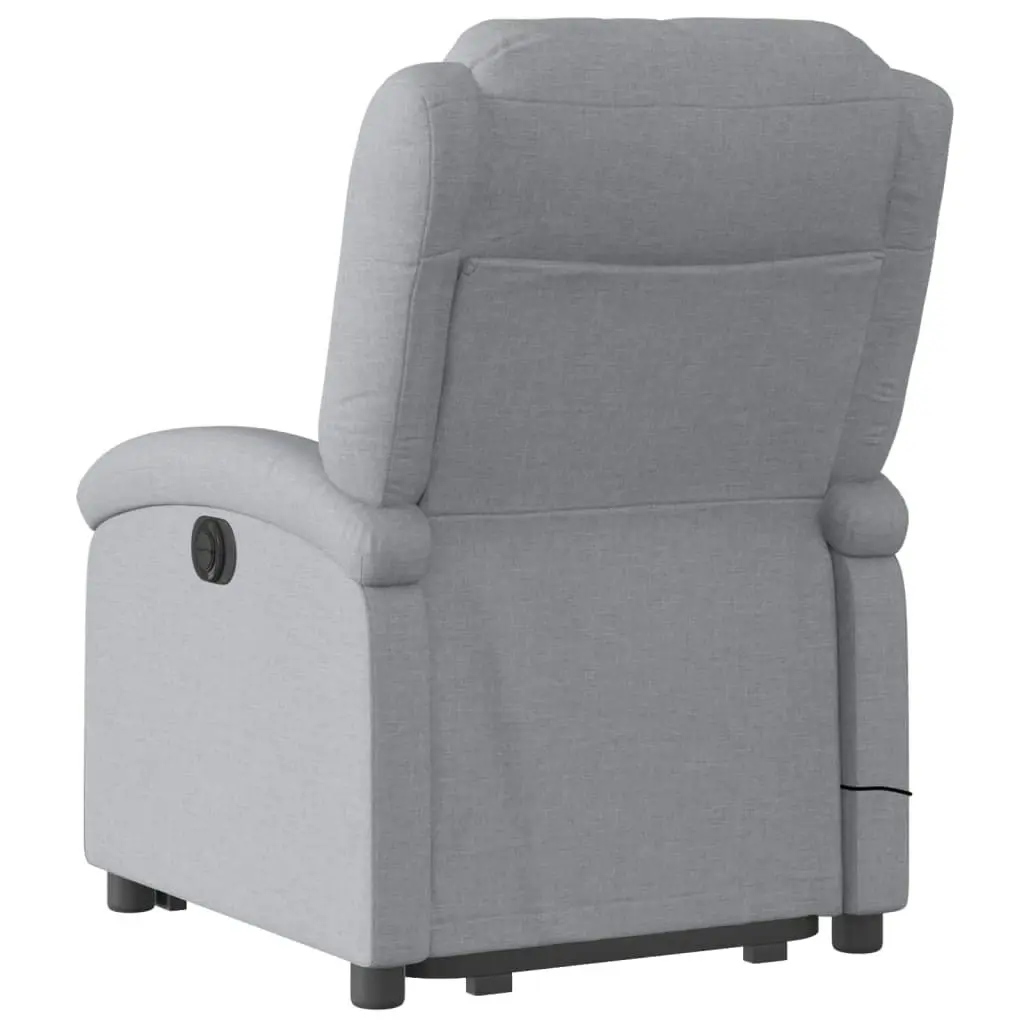 Electric Stand up Massage Recliner Chair Light Grey Fabric 3205440