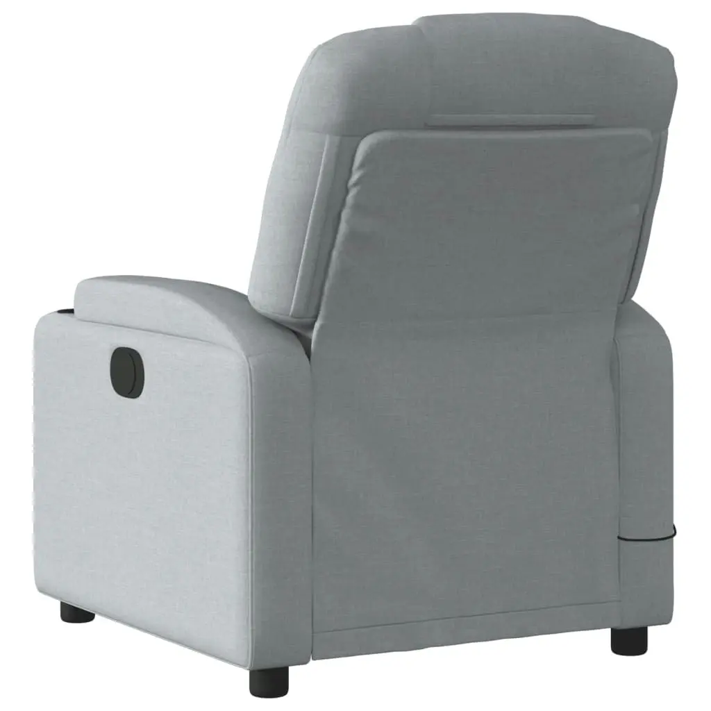 Electric Massage Recliner Chair Light Grey Fabric 3205520