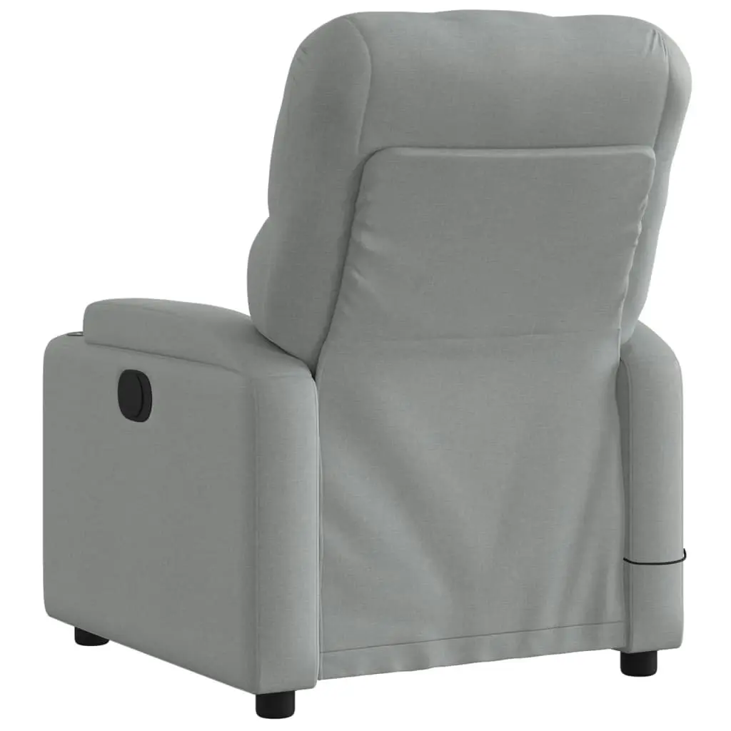 Electric Massage Recliner Chair Light Grey Fabric 3205667