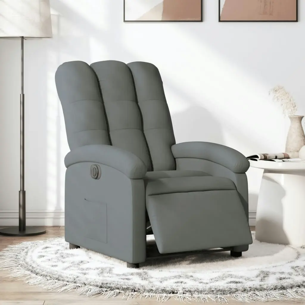 Electric Recliner Chair Dark Grey Fabric 3205389