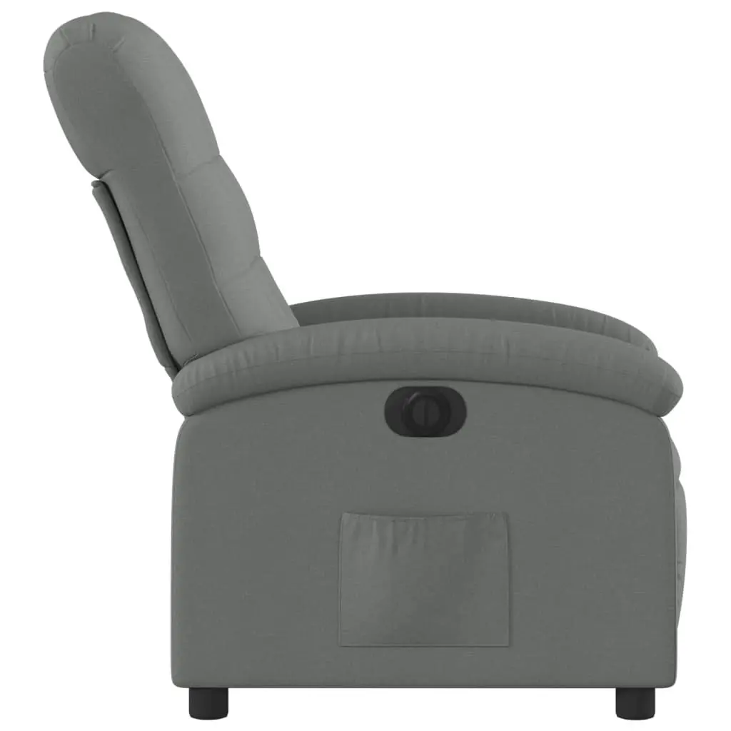 Electric Recliner Chair Dark Grey Fabric 3205389