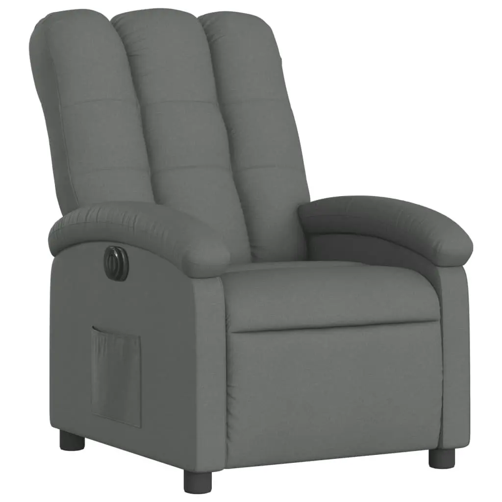 Electric Recliner Chair Dark Grey Fabric 3205389