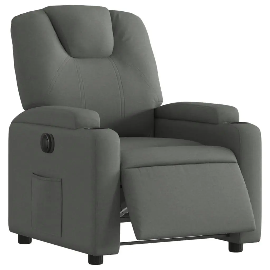 Electric Recliner Chair Dark Grey Fabric 3205517