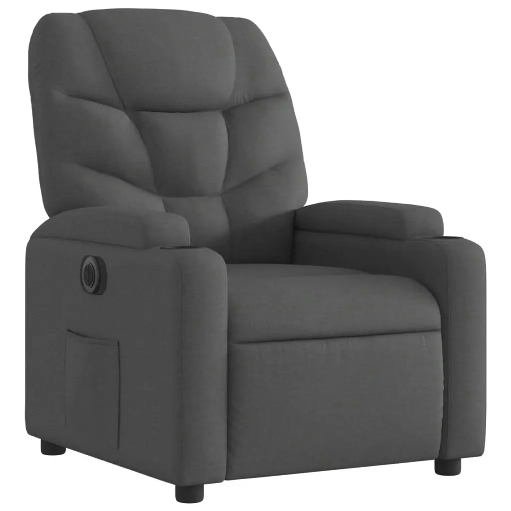 Electric Recliner Chair Dark Grey Fabric 3205617