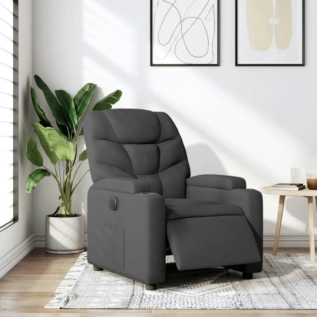 Electric Recliner Chair Dark Grey Fabric 3205617